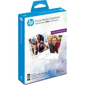 HP Papel de foto, 10 x 13cm , 265 g/m², 25 hojas, semi brillante, autoadhesivo W2G60A (Social Media Snapshots)