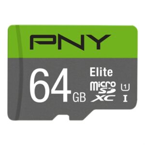 PNY - Tarjeta MicroSD 64GB ELITE + Adaptador - Clase 10 - 100Mbps/Lectura UHS-I U1
