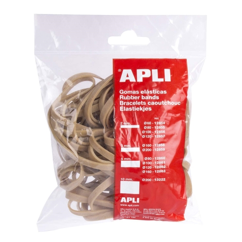 APLI GOMA ELÁSTICA MARRÓN CAUCHO 120X2MM 100 GR.