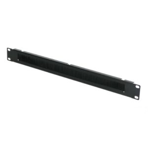 Panel frontal guia cables 19" 1U con cepillo negro