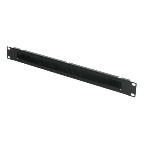 Panel frontal guia cables 19" 1U con cepillo negro