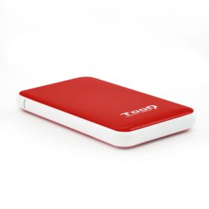 Tooq - Caja externa para discos duros 2.5" SATA I/II/III a USB 3.1 Gen1 con UASP - Roja