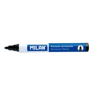 Milan Rotuladores permanentes color negro.Punta redonda 4 mm.