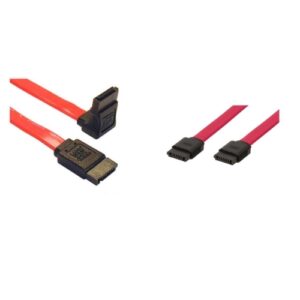 Kit - Cable SATA Datos Plano + Cable SATA Datos Acodado - 0,5 m - Genérico