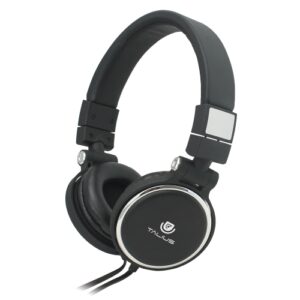 Talius - Auriculares HPH-5001 - Formato diadema - Plegables - Micrófono - Control de volumen - Cables planos - Doble jack - Negro