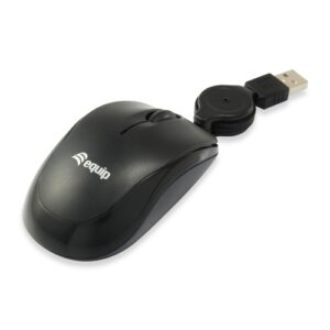 Equip - Ratón Equip Life Optico 2 botones - USB - Cable retractil - Negro - 1000DPI