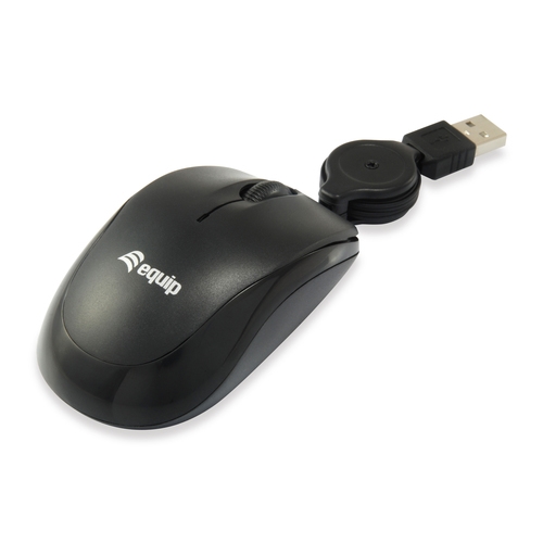 Equip - Ratón Equip Life Optico 2 botones - USB - Cable retractil - Negro - 1000DPI