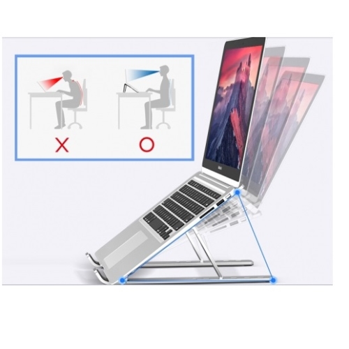 Conceptronic - Base de refrigeracion ergonomica de alumnio plegable para portatiles