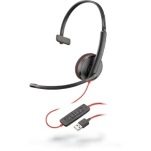 Poly - Auriculares Blackwire 3210 Cableado De Diadema Mono - Supra-aural - 20 Hz a 20 kHz - Reducción de ruido, Cancelación de ruido Micrófono - USB Tipo A