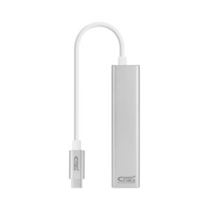 Nanocable - Conversor USB-C a Ethernet Gigabit + 3xUSB 3.0 - Plata - 15 cm
