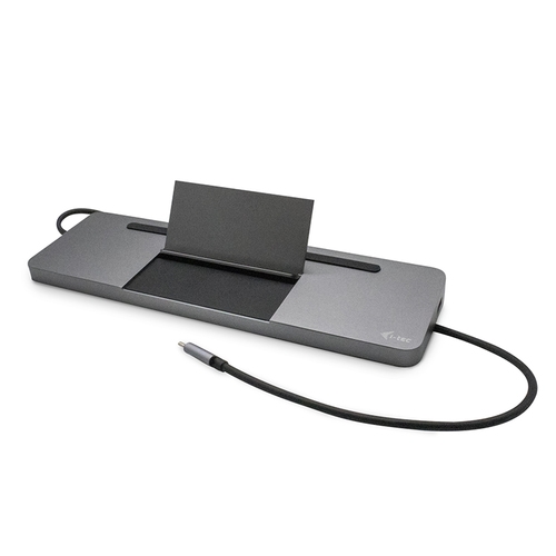 I-Tec - Docking Station C31FLATDOCKPDPRO - Entrada USB-C Metal - Ergonomic 4K 3x Display Docking Station + Power Delivery 85 W