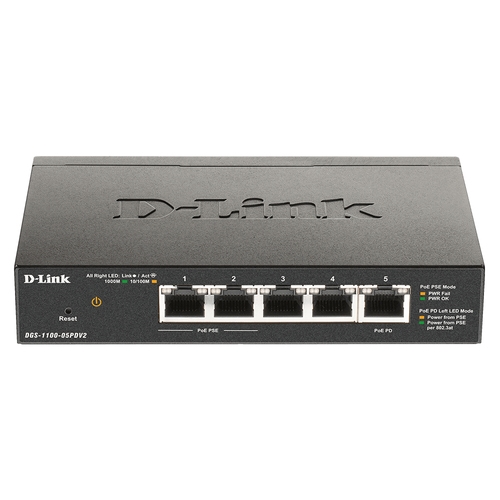 D-Link - DGS-1100-05PDV2 Switch 5xGb PoE 1xPD