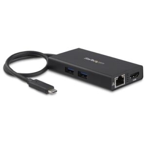 StarTech.com - Docking Station USB-C con Entrega de Potencia 4K HDMI USB 3.0 - Principal: 1 x USB-c/M - Secundario: 1 x HDMI/H, 1 x RJ-45/H, 1 x USB-A/H, 1 x USB-c/H - 4096 x 2160 - Negro