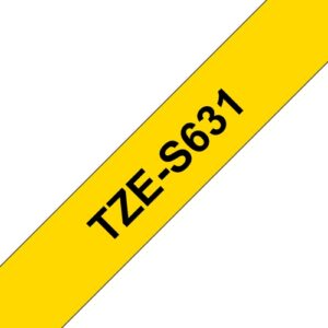 Brother Cinta laminada (Superadhesiva) Amarillo/negro  12mm