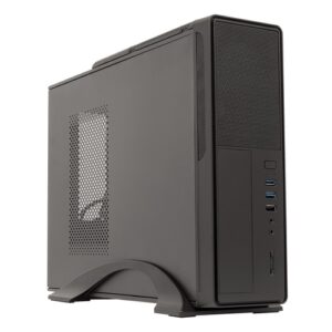 Caja sobremesa microATX Slim Unyka UK-2010 - FA SFX 300W 85% Eficiencia - USB 3.0 x2 , USB 2.0 x1 Audio, Micrófono y Lector de tarjetas MS/MMC/SD frontal