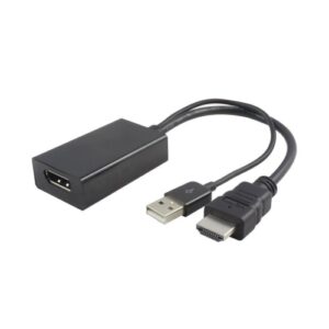 Adaptador HDMI V1.4 M - Displayport V1.2 H con USB/M - Negro