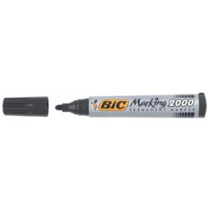 BIC MARCADOR PERMANENTE MARKING 2000 PUNTA REDONDA NEGRO CAJA -12U-