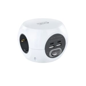 Nanocable - Base de Enchufes con 4 USBs - Con Interruptor