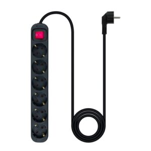 Nanocable - Regleta 6 Tomas Interruptor 1.4 M - Negra