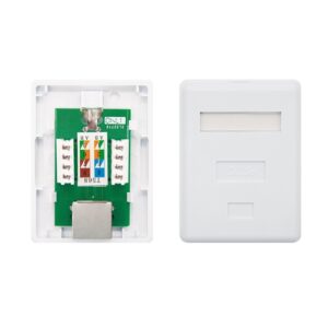 Nanocable - Roseta de superficie RJ45 CAT.5e FTP 1 Toma, Blanco