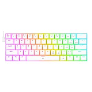 Redragon - DRAGONBORN Teclado Mecánico Gaming Switch Marron RGB Blanco