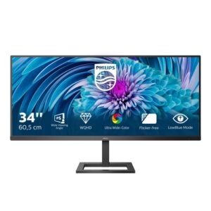 Philips - Monitor E Line 345E2AE/00 - 86.4cm/34" - 3440x1440 - WQHD - FreeSync - IPS - 4ms - 21:9 - Negro