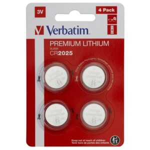 VERBATIM PILAS PLANAS DE LITIO 3V - CR2025 (4 PACK)
