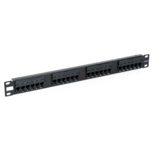 Phasak - Panel de parcheo 19" CAt.6 UTP RJ45 LSA 24P 1U negro
