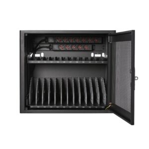 V7 Carro de gestión y carga de portátiles - Hasta 12 portátiles de hasta 15" - Color negro - Aplilable para más capacidad - Candado de seguridad - Montaje en pared o sobremesa - RoHS