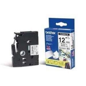 BROTHER Cinta laminada Blanco / negro (Flexibles) 12mm