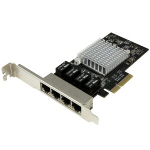 StarTech.com Tarjeta de Red PCI Express Ethernet Gigabit con 4 Puertos RJ45 Chipset Intel i350 - PCI Express x4 - 4 Puerto(s) - 4 - Par trenzado