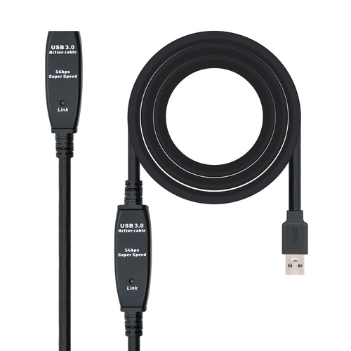 Cable nanocable prolongador alargador usb 3.0 con amplificador tipo a - m - a - h 10m.