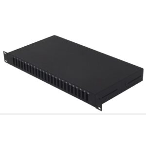 Bandeja 19" Fibra óptica 1U para 24 conectores SC Duplex vacía en negro