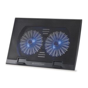 Conceptronic THANA02B - Base para portátil - 2 Ventiladores 125 mm - Para portátiles de hasta 17"