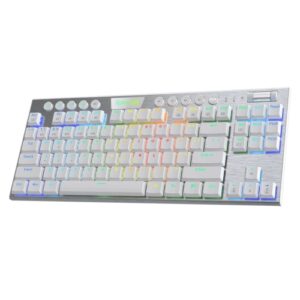 Redragon - HORUS Teclado Mecánico TKL Gaming Inalámbrico RGB - Switch Rojo - Español (LA) - Blanco