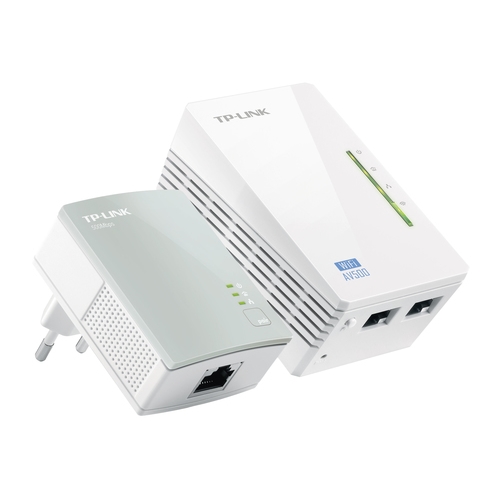 HOMEPLUG WIFI TP-LINK TL-WPA4220KIT 300MB AV600 CON 2 PUERTOS ETHERNET KIT COMPUESTO DE UN TL-WPA4220 Y UN TL-PA4010