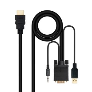 CABLE CONVERSOR HDMI A VGA+JACK3.5+USB-A 1.8 M