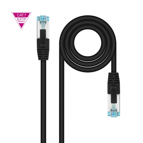 CABLE RED CAT.7 LSZH SFTP PIMF AWG26 NEGRO 50 CM