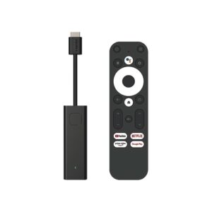 Leotec Dongle GC216 Receptor Android TV Box 4K WiFi Quad Core 2GB 16GB - Certificacion de Google y Netflix - Bluetooth, HDMI - Mando a Distancia