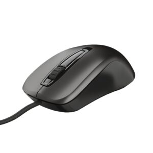 MOUSE OPTICO TRUST CARVE USB 3 BOTONES Y RUEDA DESPLAZAMIENTO 1200DPI COLOR NEGRO  23733