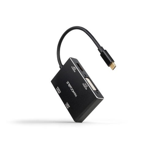 CONVERSOR USB-C A HDMI/H-DVI/H-DP/H-VGA/H 10CM NEG
