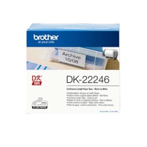 BROTHER Cinta continua adhesiva de papel termico (blanca). Ancho: 103 mm. Longitud: 30,48 m