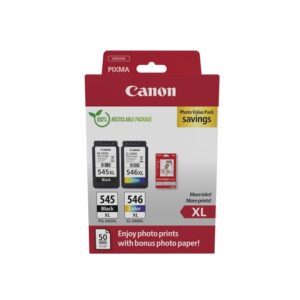 CANON CARTUCHO NEGRO/COLOR PG-545XL/CL-546XL + PAPEL FOTO 4X6 (GP-501 50H)