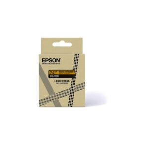 EPSON Cartucho de etiquetas Matte Tape Yellow/Black 24mm(8m) LK-6YBJ
