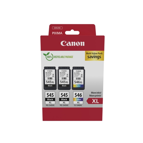 Canon PG-545XL/CL-546XL Multipack de 3 Cartuchos de Tinta Originales - 8286B013