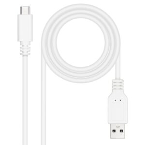 CABLE USB 2.0 3A, TIPO USB-C/M-A/M, BLANCO, 3.0 M