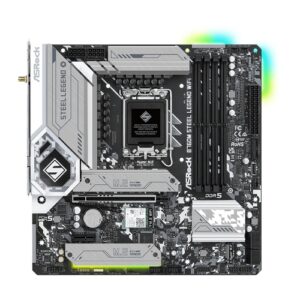 Placa base 1700 microATX Asrock B760M Steel Legend WiFi - 4xDDR5 (Hasta 256GB 7200Mhz OC) - 4xSATA - 3xM.2 Gen4 - RAID 0/1/5/10 SATA - USB 2.0 (4/2) - USB 3.2 (5/2) - 1xUSB-C - HDMI - DP - Wifi ax