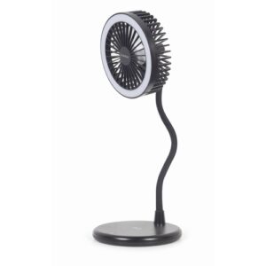 VENTILADOR DE SOBREMESA CON LAMPARA Y CARGADOR INALAMBRICO