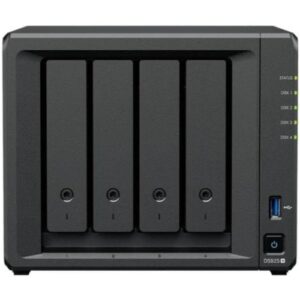 Synology DS925+ NAS - 4 bahías (3.5"/2.5") - 1 x M.2 - AMD Ryzen V1500B 4 núcleos - 4GB ECC SoDimm - 2 zócalos memoria (1 usado) - 2x2.5GbE - 2xUSB 3.2 - USB-C