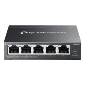 SWITCH GESTIONABLE TP-LINK ES205GP OMADA 5P 5x1Gb RJ45 4 PoE FACIL GESTION CARCASA METALICA VLAN QoS